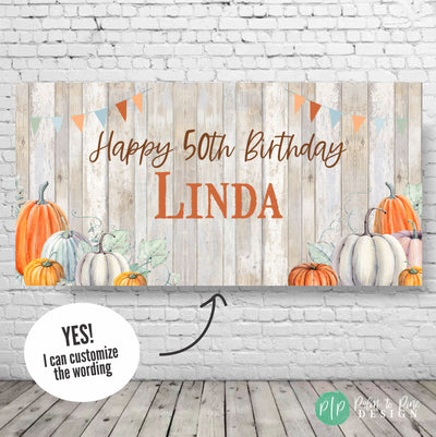 Personalized Fall Birthday Banner