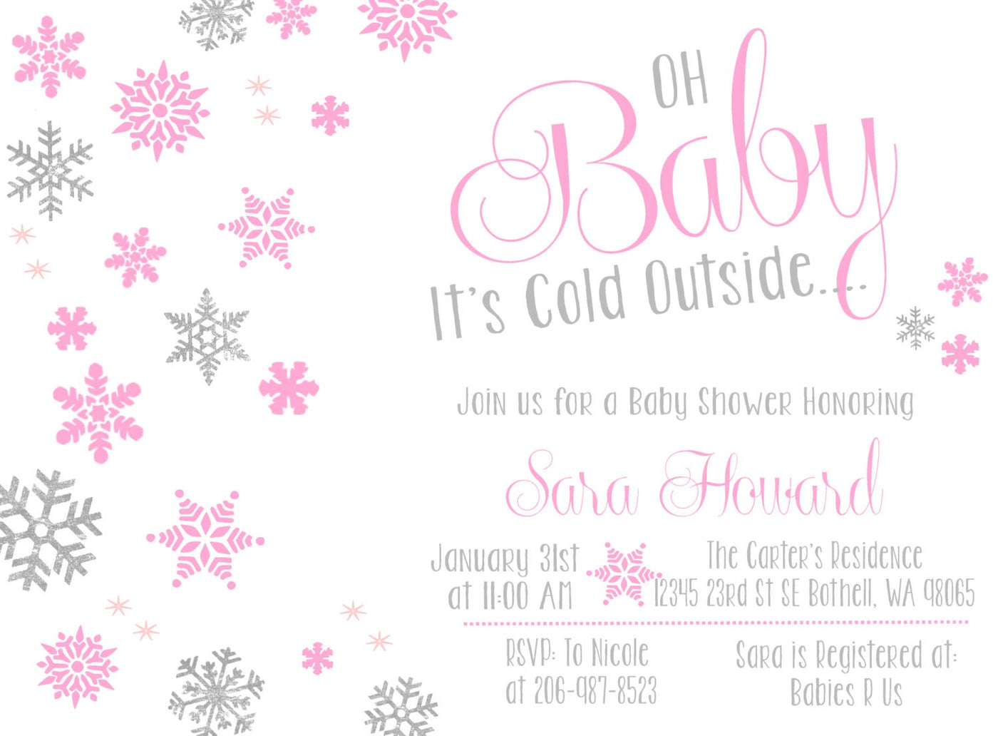 Oh Baby It's Cold Outside Baby Shower Invite